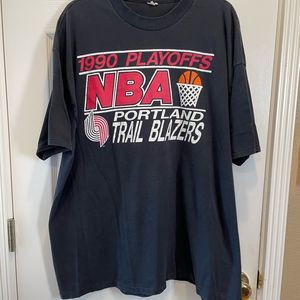 Portland Trail Blazers 1990 Playoffs Black T-Shirt